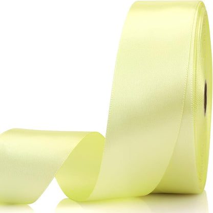 1-1/2 Inch 60 Yards Rice Yellow Solid Satin Ribbon by Unknown