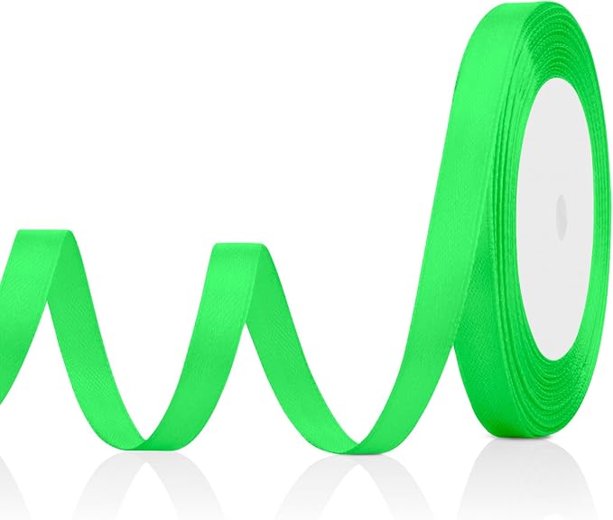 Ribbon for Gift Wrapping Green Satin Ribbons 3/8 in 25 Yard Fabric Ribbon for by OALCQ