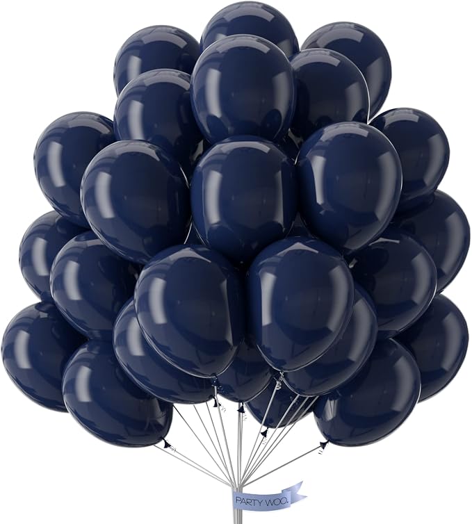 PartyWoo Navy Blue Balloons 50pcs Dark Blue Helium Latex Balloons 12 Inch | by PartyWoo