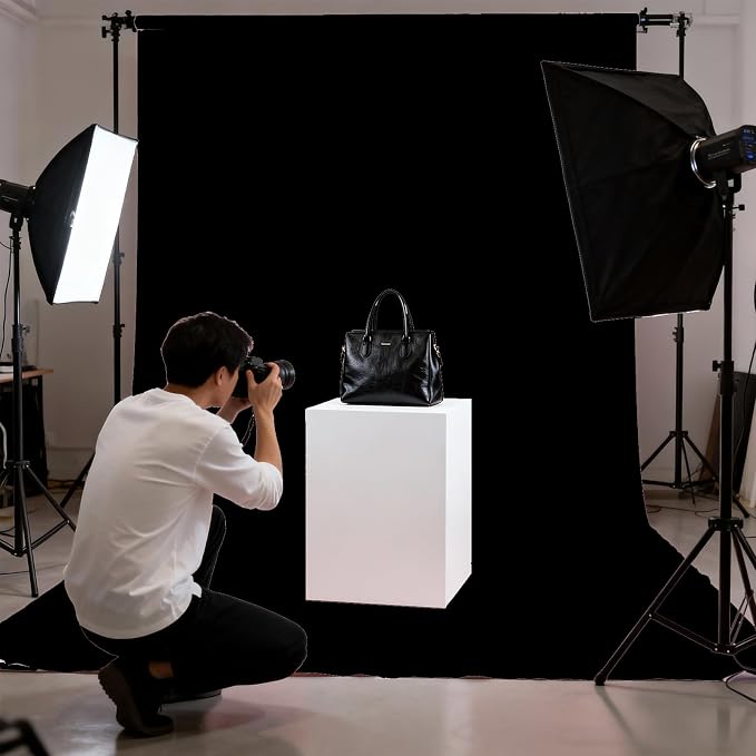 Black Photography Backdrop for Photoshoot, Fabric 10x20ft | Polyester Studio - Image 4