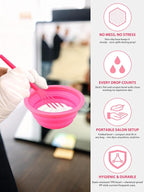 19PCS Hair Bleach Highlighting Kit with Hair Dye Brush and Bowl Set Color Whisk, Highlight Frosting Cap with Hook, Disposable Gloves Capes, Home Use Salon Tools for Hair Bleaching Coloring Dying