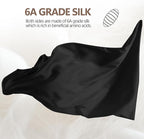 Set of 2 100% Mulberry Silk Pillow Cases - 6A Luxury Silk Pillowcase for Hair and Skin – Anti-Wrinkle, Cooling & Smooth, Hidden Zipper – Pillowcases for Sleeping Women Girl, Boy (Black, Standard)
