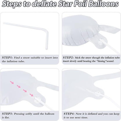 60 Pcs Star Balloons Explosion 12 Point Foil Cone Balloons Magic Balloon Large - Image 6