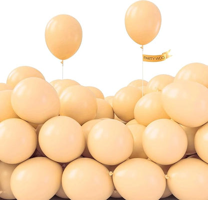 PartyWoo Nude Balloons 50pcs Latex Apricot Boho Helium Balloons 5 Inch | by PartyWoo
