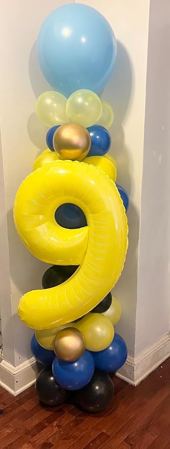 8 Balloon Number 40 Inch for Yellow Birthday Party Decorations | Mix & Match - Image 2
