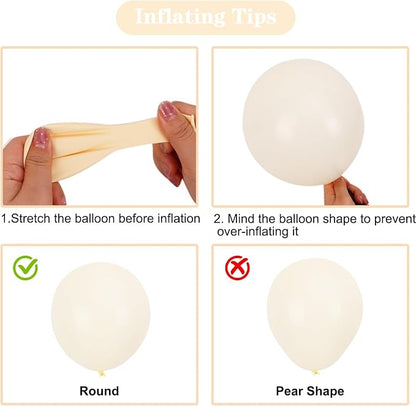 APLANET Ivory White Balloons Different Sizes 18 12 10 5 Inch - Image 4