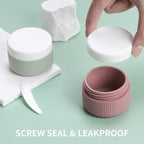 ME.FAN Travel Containers for Toiletries, TSA Approved 1.5 oz Silicone Cream Jars, Leak-proof Journey Containers, Trip Accessories with Lid for Cosmetic Face Hand 4 Pack White Lid - Morandi