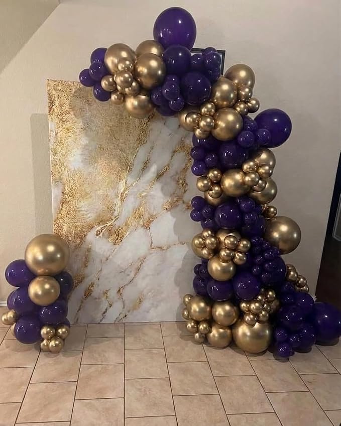 Purple and Gold Balloon Garland Arch Kit - Image 7