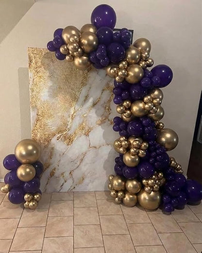 Purple and Gold Balloon Garland Arch Kit - Image 7