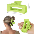 Dopamine 4.1 Inch Large Rectangle Big Hair Claw Clips - 8 Pcs, Non-Slip Acrylic Banana Jaw Clips for Thick Hair - Women & Girls