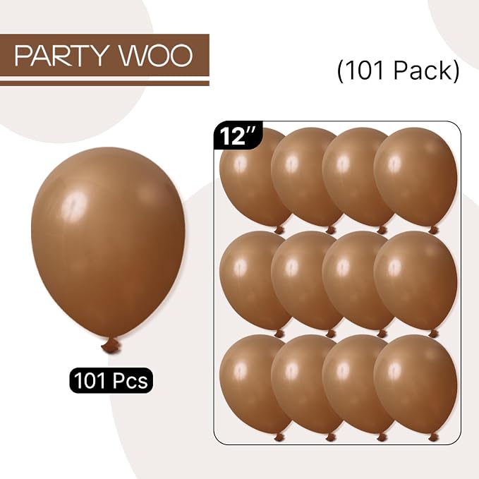 PartyWoo Brown Balloons 101pcs Boho Neutral Coffee Tan Fall Color | Balloons - Image 8
