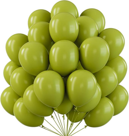 PartyWoo Sage Green Balloons 50pcs Olive Eucalyptus Dusty Green Boho Color | 12 by PartyWoo