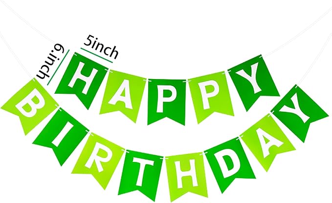 Green Happy Birthday Banner Greenery Theme Birthday Party Supplies Birthday - Image 2