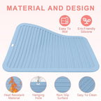 AMIJEAL Oversize Silicone Heat Resistant Mat for Hair Tools, Curling Iron Flat Iron Hair Straightener Holder Mat, Portable Hot Tools Cover Pad for Travel Vanity Salon(14.2" x 11.0")