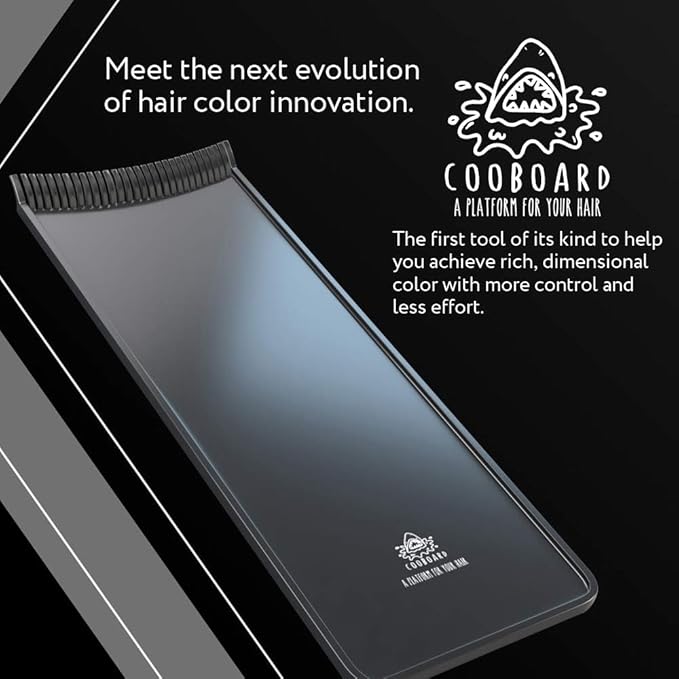 Authentic Cooboard Balayage Board with Teeth | Original Highlighting Paddle | Easy to Clean, Sturdy, Lightweight, Fits All Standard Sized Hair Foils | 5” by 12” | Rainbow