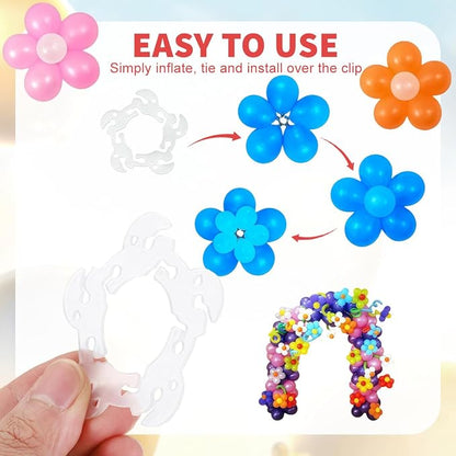 50 Pcs Balloon Arch Clips, Reusable Plastic Flower Shape Balloon Connectors - Image 4
