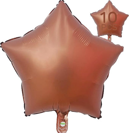 Chocolate Brown Star Balloons 18 Inch by VHUWE