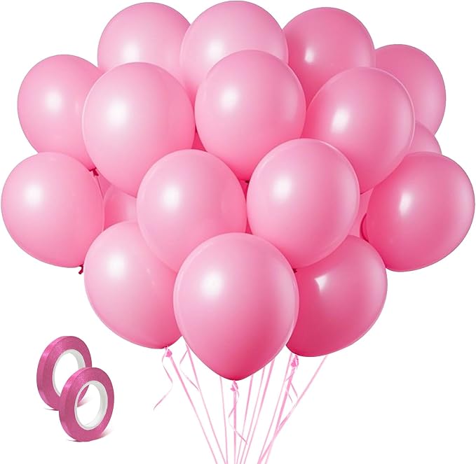 Pink Balloons Pink Birthday Decorations 160 Pack 5 inch Round Gender Reveal by BOMSI