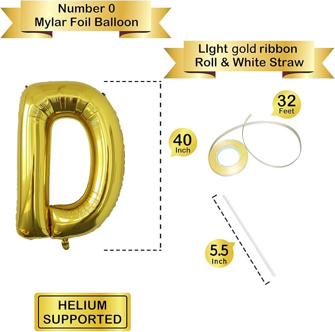 Letter Balloons Gold Party Balloon - Image 3