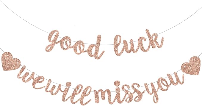 BEISHIDA Rose Gold Good Luck We Will Miss You Banner Party Decor No DIY | by Beishida