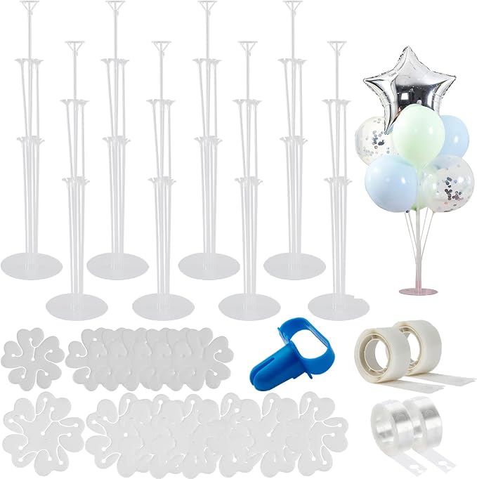 Jiesky 8 Sets 28 Inch Balloon Stand Kits, Balloon Sticks by Jiesky