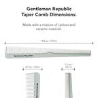 Gentlemen Republic Taper Comb for Fades, Blending and Men Hair Cuts – Soft Round Tips, Soft Touch, Strong Teeth with Strong Body – Made for Barbers, at-home Grooming and Styling