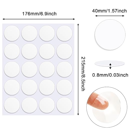 JANYUN 140 Pcs Sticky Dots, 40mm Putty Clear Double Sided Tape - Image 2