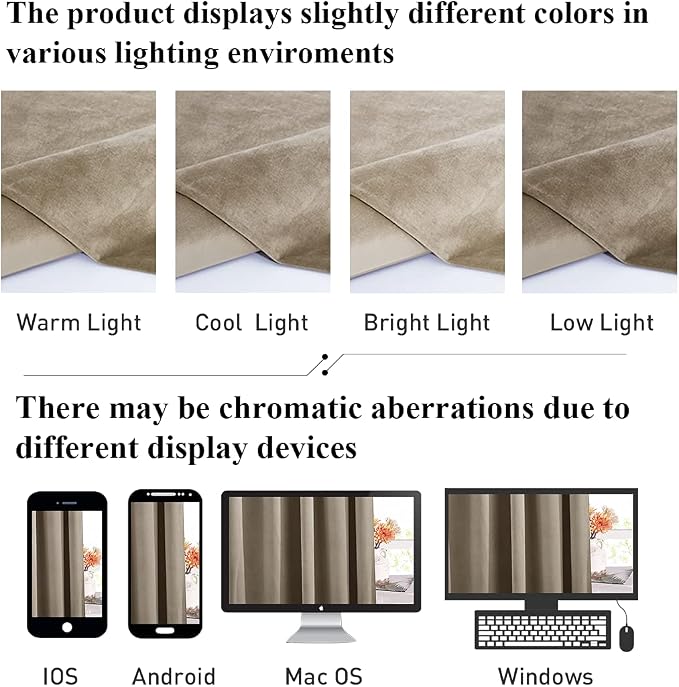 Camel Beige Sliding Door Curtains - Image 6