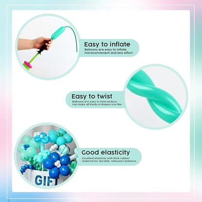 260 Balloons - Teal Long Balloons - Image 6