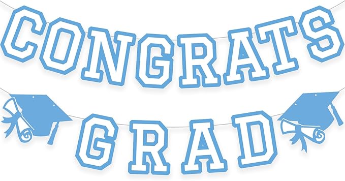 Congrats Grad Banner Graduation Party Banner Decoration Hanging Garland High by Unknown