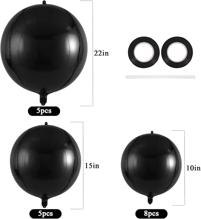 18 Pcs Foil Balloons Shiny Round Balloons Set Large Balloon Garland Arch - Image 2