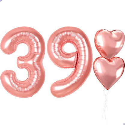 40 inch Rose Gold Birthday Balloons by Unknown