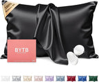 Silk Pillow Cases King Size 100% Mulberry Silk Pillowcase for Hair & Skin 22 Momme Both Sided Grade 6A Silk Cooling Soft Breathable 20 x 36 Inches with Hidden Zipper 1PC, Black