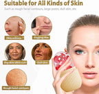 XHJRI Ice Face Roller Massager,Ice Cube Roller for Face, Eyes and Neck Naturally Conditioning and Skin Care,De-Puff Eye Bags,Reduce Migraine Pain,Reusable Massage Silicone Ice Mold (Beige)