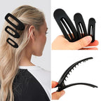 Large Duck Billed Hair Clips, Ahoney 12 Pack Alligator Clips for Thin/Thick Hair - 3 Sizes Lay Down Banana Clips & Hair Styling Accessories for Women, Girls (Black)