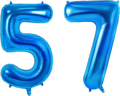 Number 57 Balloons for 57th Birthday Party Decorations, 0-100 Large No.57 by Joycard