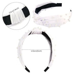 VELSCRUN Headbands for Women 7 Pcs Different Pearl Fashion Knotted Solid Head Bands Pearl Headband Non Slip Thin Hair Band for Womens Gilrs Thick Short Hair Face Wash Hair Accessories