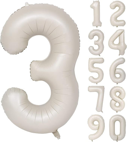 40 In Cream white Number Balloons Helium Foil Mylar Balloon Digital 3 | by Exquisitehighqualitypartydecorationstomeetyoureveryneed%EF%BC%81