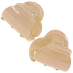 Camila Paris CP3480 French Hair Clip for Women, Set of 2 Small Beige Girls Hair Claw Clips Fashion Durable Hair Accessories for Women, Luxury Ladies Strong Hold No Slip Grip Clamp, Made in France