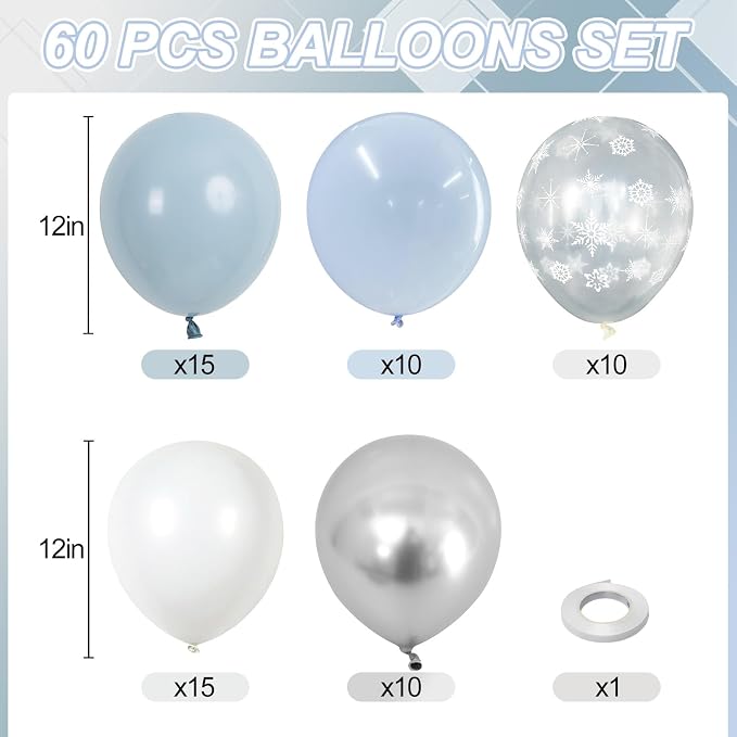 Blue Winter Wonderland Balloons - Image 2