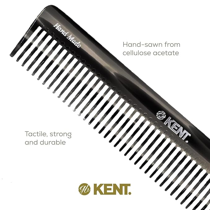 Kent 92T Black Graphite Wide Tooth Women’s Detangler Comb for Curly, Wavy, and Thick Hair – Ideal for Use on Wet Hair – Gentle, Shower Comb for – Anti-Static, Smooth - Styling Tool by Kent