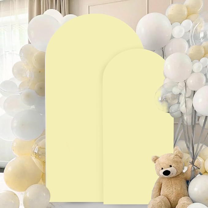 FANPROMS Arch Covers Set of 2 Yellow Wedding Arch Cover 6FT 7.2FT Arch Stand - Image 6