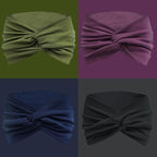 IVARYSS Extra Wide Headbands for Women Non-Slip, 7'' Large Twist Knotted Stretchy Wraps Head Bands Hair Accessories, 4 Pack, Solid Color