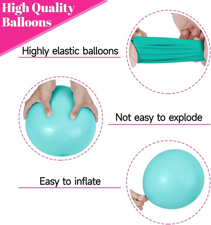 68Pcs Pink Purple Blue Balloon 12 Inch Confetti Balloons Yellow Teal Balloon - Image 3