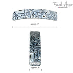 French Amie Long Rectangle Large 4” Gray Magma Handmade Celluloid Automatic Hair Clip Barrette (Gray Magma)