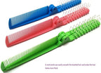 3pcs Hair Brush Set - Folding Travel Brush, Fine Tooth Pocket Comb, Massage Head & Baby Braiding Brush for Kids and Adults in Green/Pink/Blue