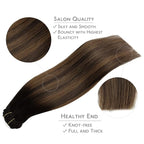 WENNALIFE Clip in Hair Extensions, 150g 22 Inch 9pcs Balayage Dark Brown to Chestnut Brown Remy Hair Thicker Double Weft Extensiones De Cabello Humano Con Clip Ins Straight Full Volume