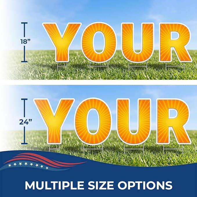 DC Custom Yard Signs with Stakes 18"/24" Personal Yard Letters Made in USA - Image 5