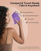 Hair Dryer Bonnet for Women, Large Bonnet Hooded Hair Dryer Attachment for Speeding Up Drying Time & Deep Conditioning, Fits All Head Sizes & Hair Styles, Purple (Large)