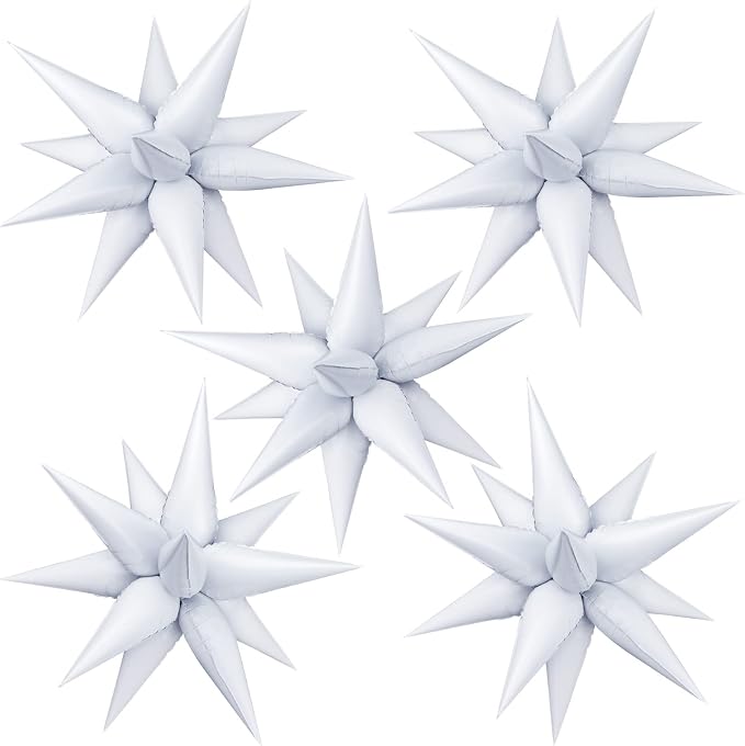 60 Pcs Star Balloons Explosion 12 Point Foil Cone Balloons Magic Balloon Large by TOTAFAM